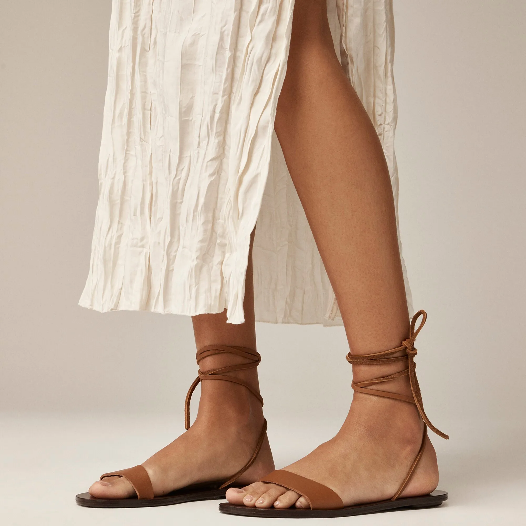 Carsen made-in-Italy lace-up sandals in leather