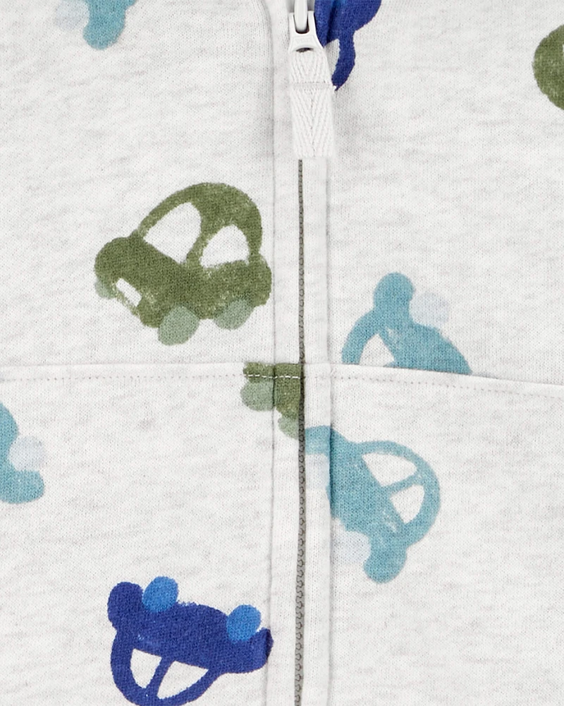 Carter's / OshKosh Baby Car Print Zip-Up Fleece Hoodie