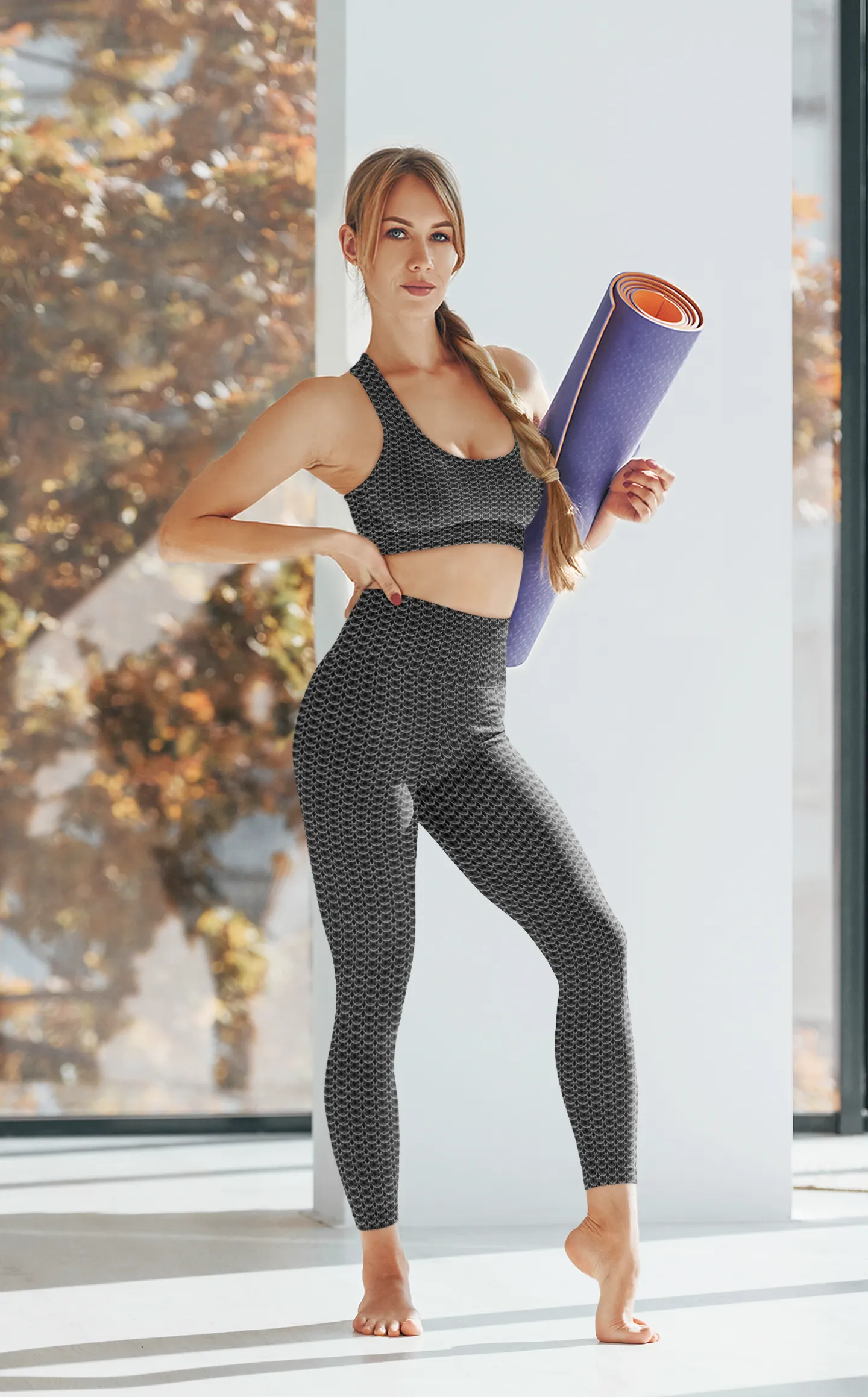 Chain Mail Print Yoga Leggings