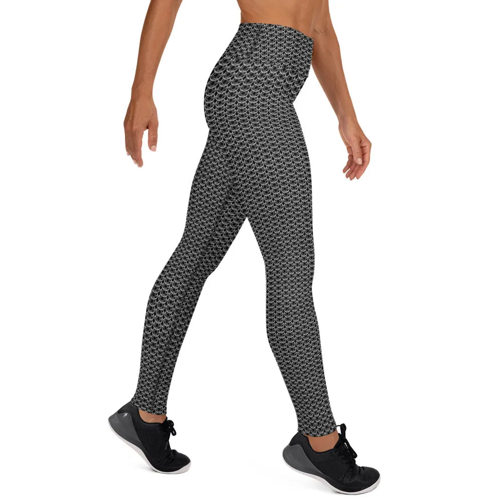 Chain Mail Print Yoga Leggings