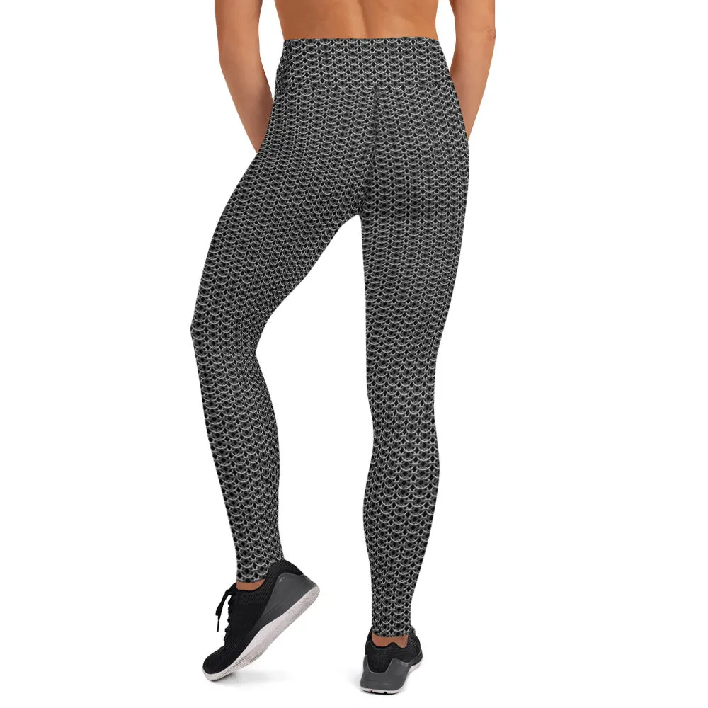 Chain Mail Print Yoga Leggings