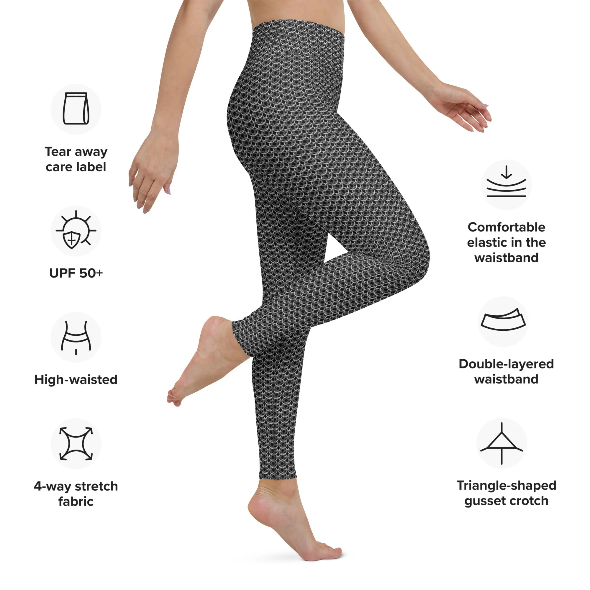 Chain Mail Print Yoga Leggings