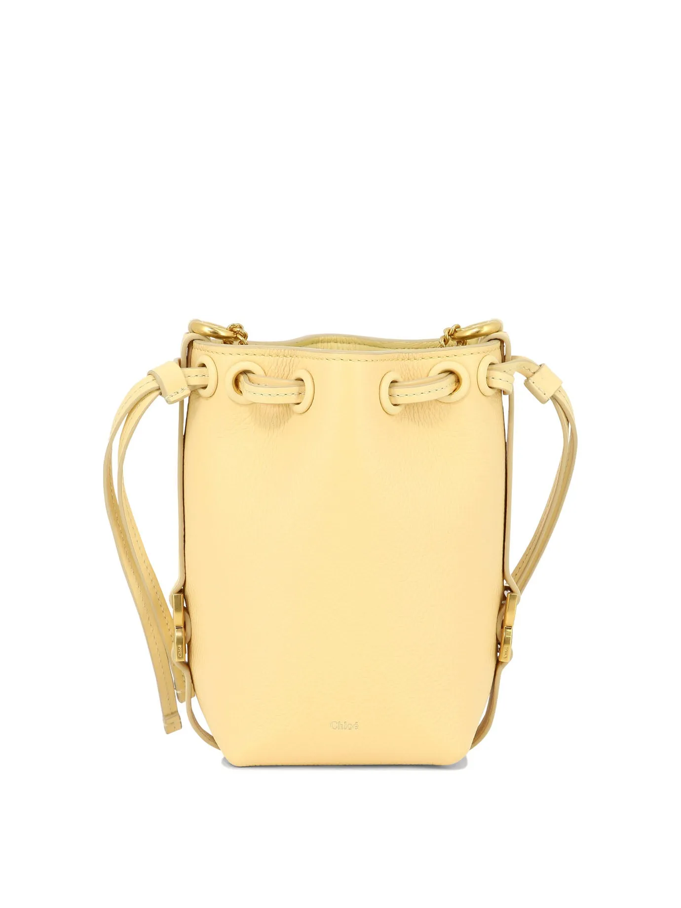 CHLO Yellow Micro Marcie Bucket Handbag for Women - 70s-Inspired Fashion Statement