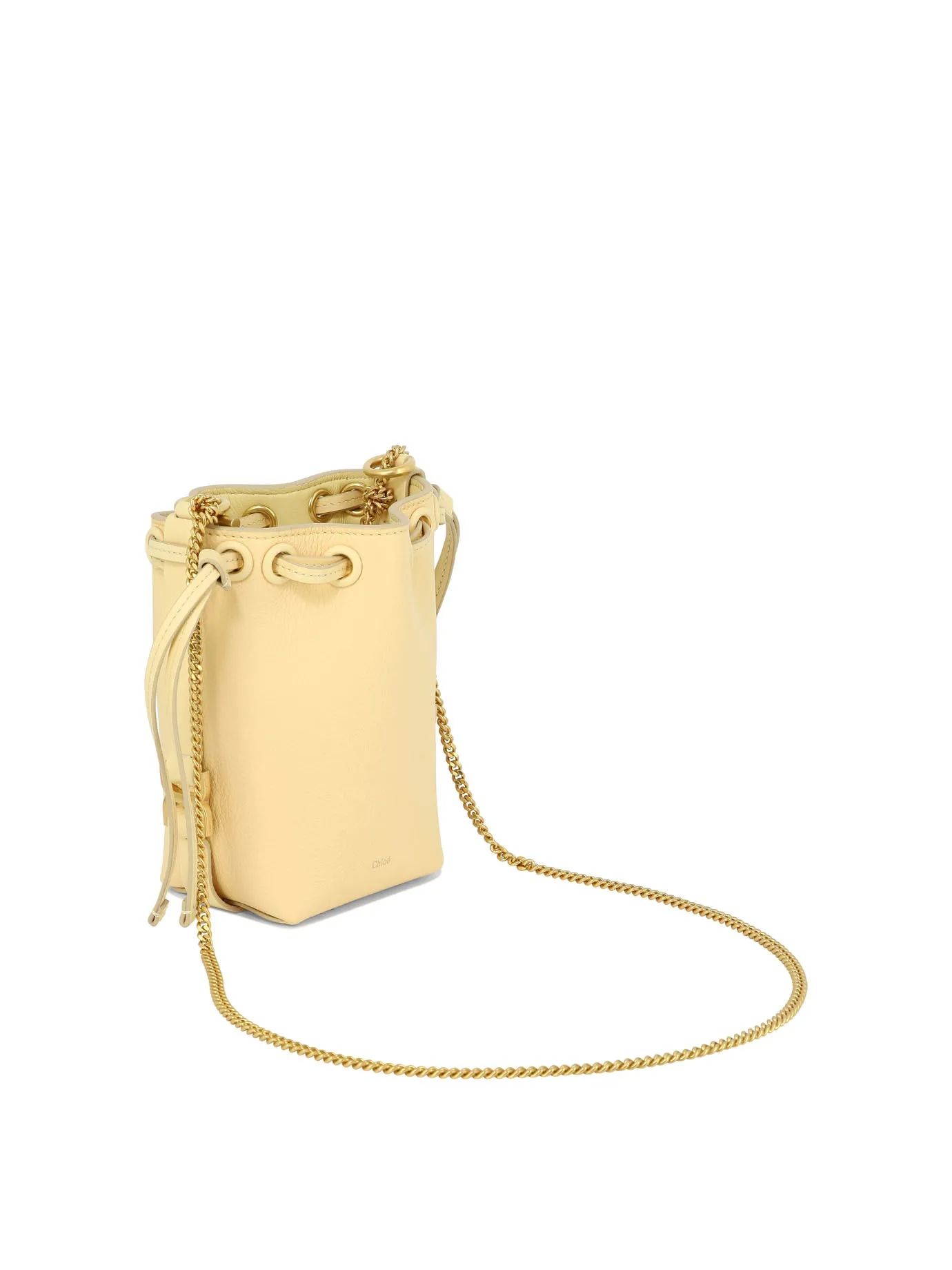 CHLO Yellow Micro Marcie Bucket Handbag for Women - 70s-Inspired Fashion Statement