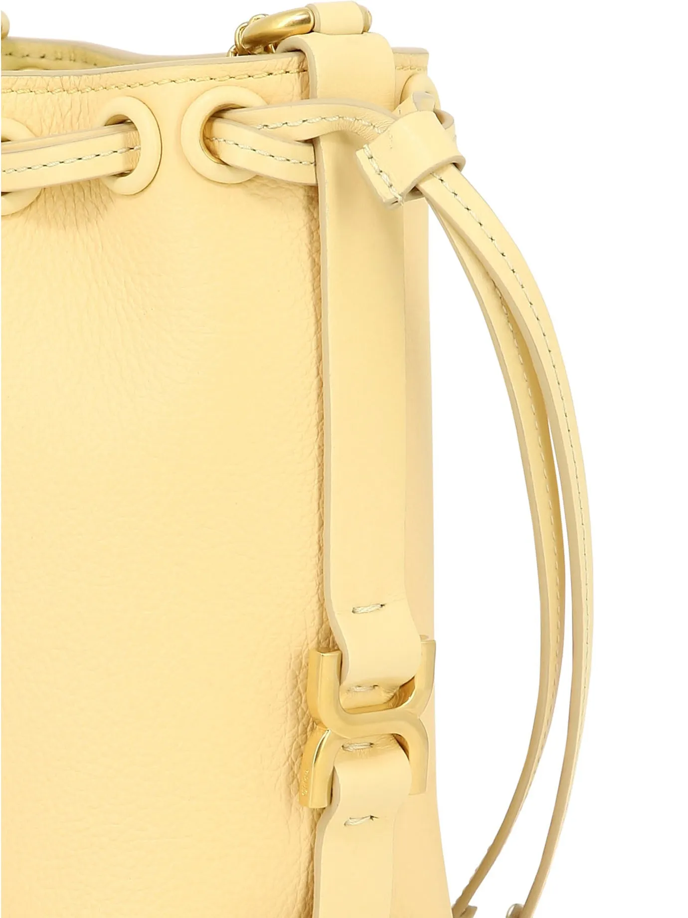 CHLO Yellow Micro Marcie Bucket Handbag for Women - 70s-Inspired Fashion Statement