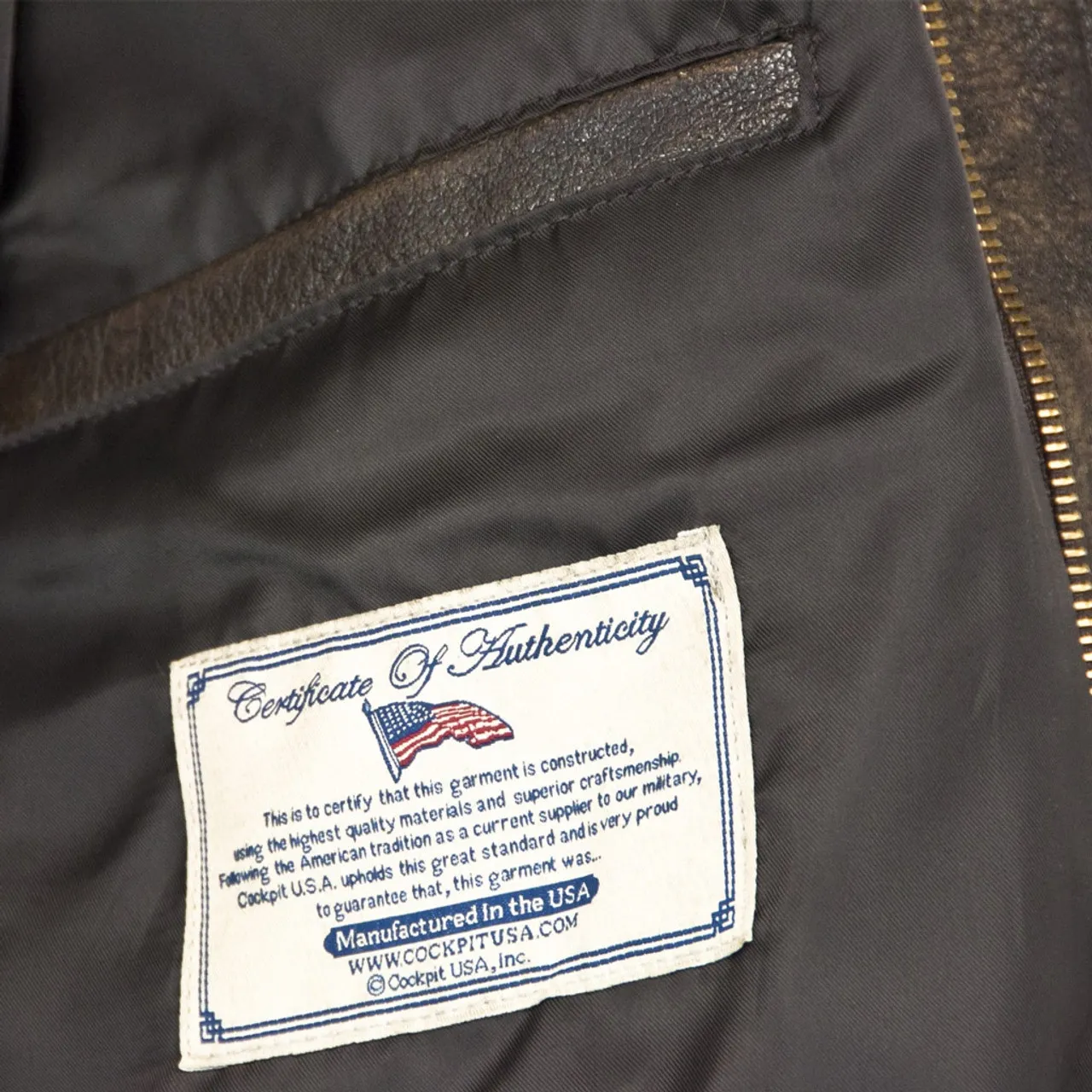 Cockpit USA Mustang A-2 Jacket Vintage WW II Look Goatskin Leather USA Made