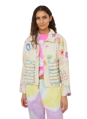 COLLINA STRADA  Cotton zip-up jacket with print - Multicolour