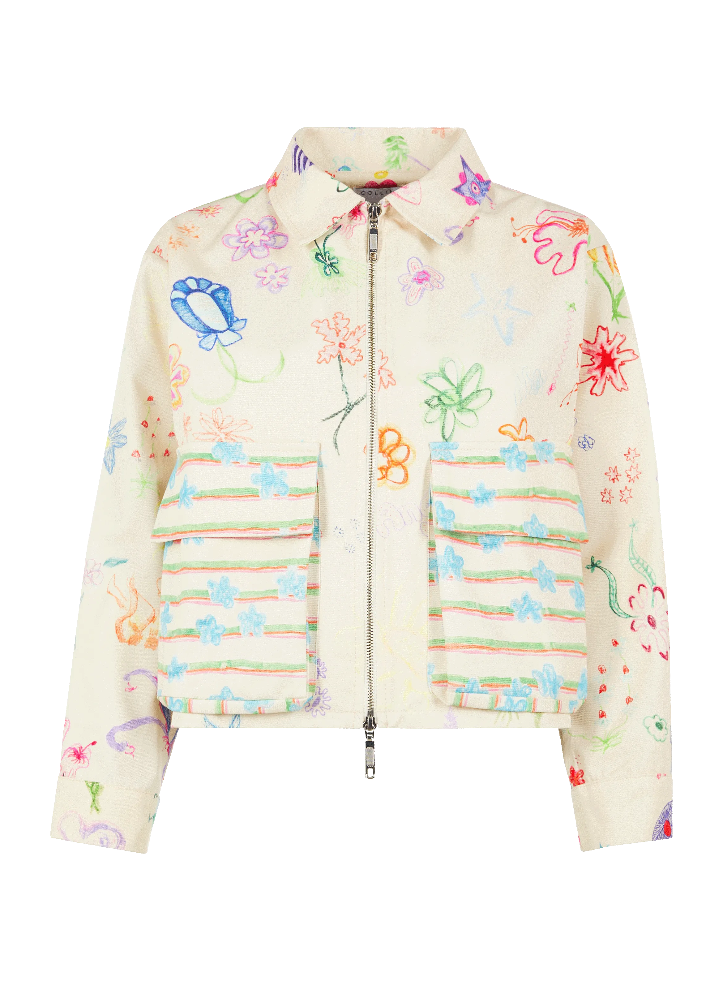 COLLINA STRADA  Cotton zip-up jacket with print - Multicolour