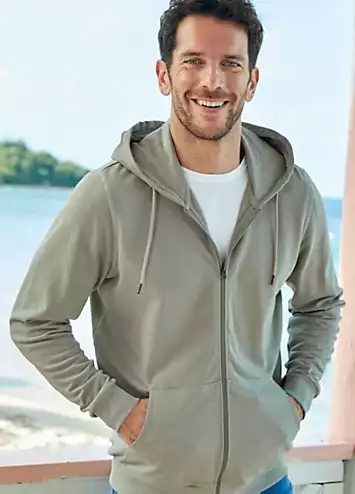 Cotton Hooded Zip Through Sweatshirt by Cotton Traders | Look Again