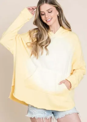 Cozy Cotton Butter Yellow Hoodie Made in USA - Clearance Final Sale