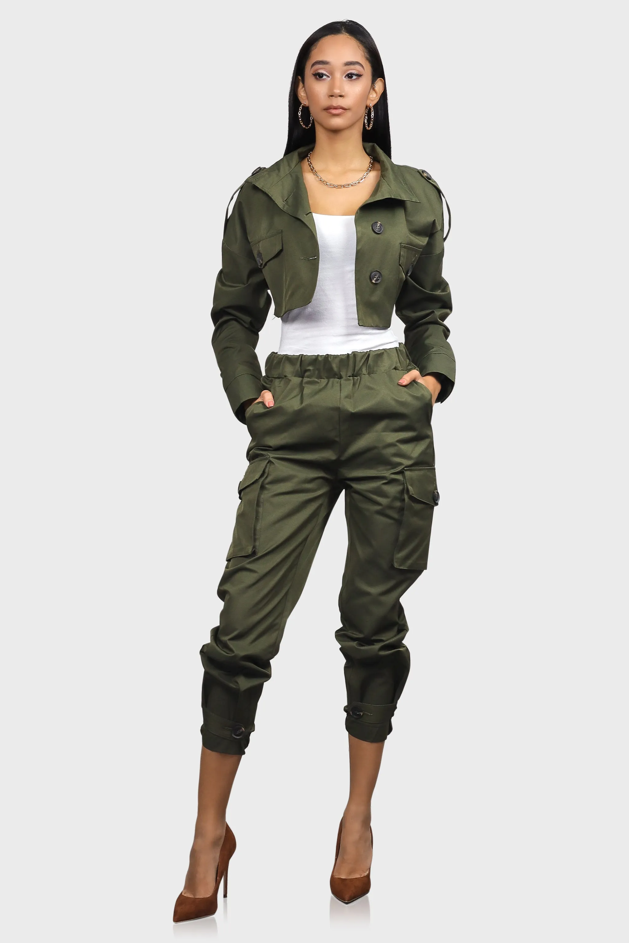 Cropped Cargo Jacket