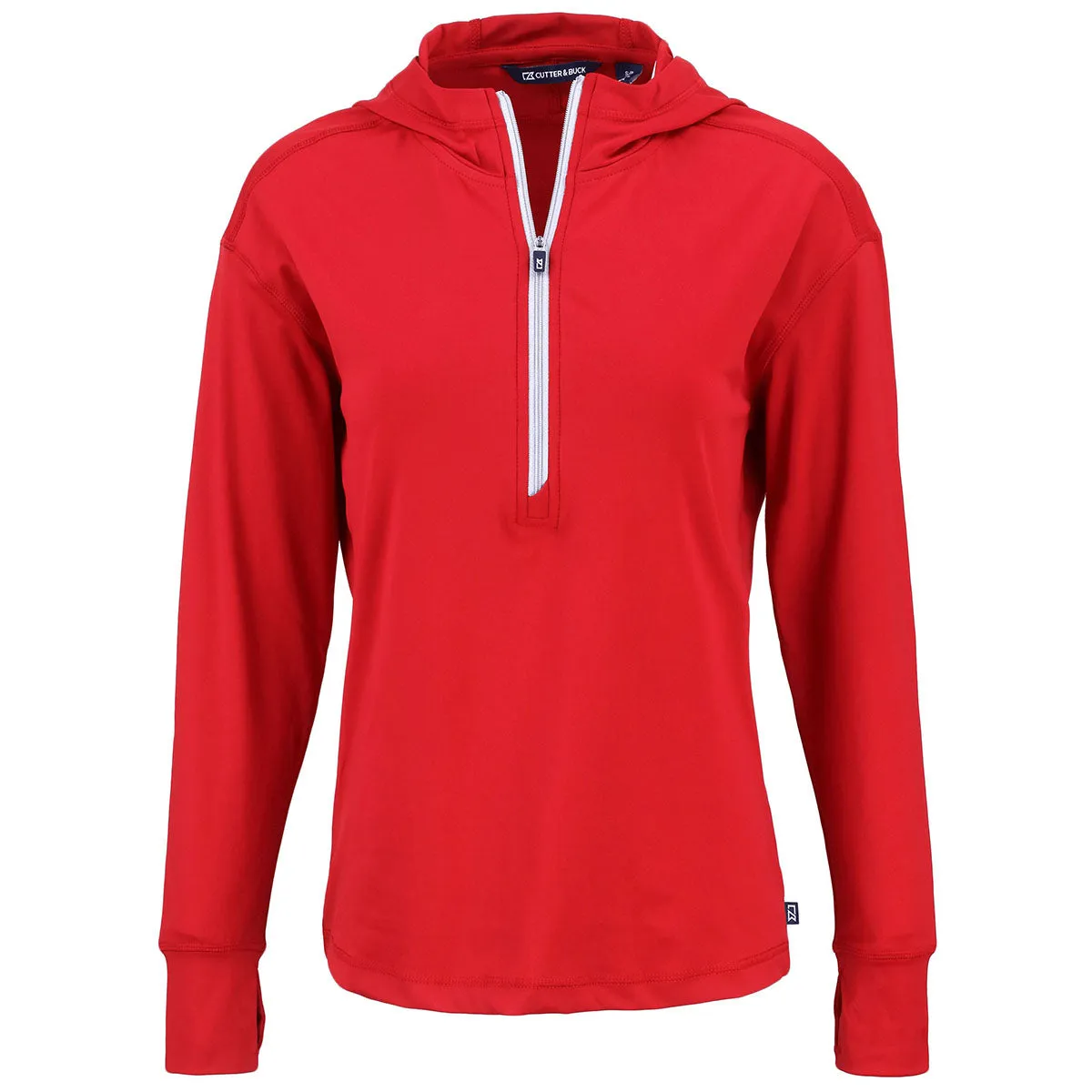 Cutter & Buck Women's Red Daybreak Eco Recycled Half Zip Hoodie