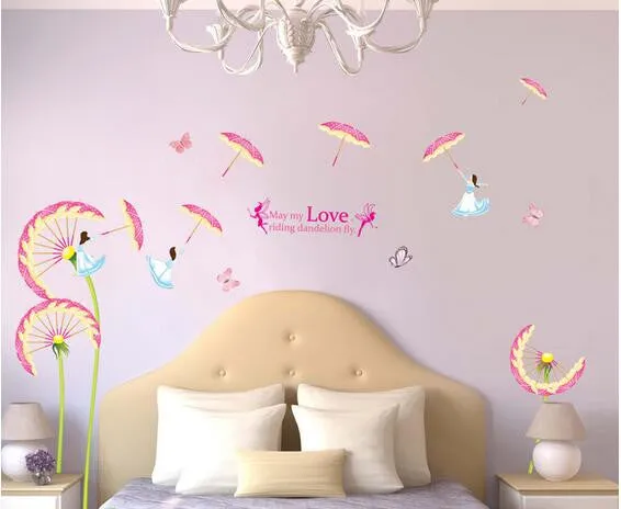 Dandelion umbrella sitting room TV setting wall of household adornment wall decoration on the wall SM6