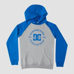 DC Star Pilot Raglan Pullover Hoodie Heather Grey/Turkish Sea - Kids