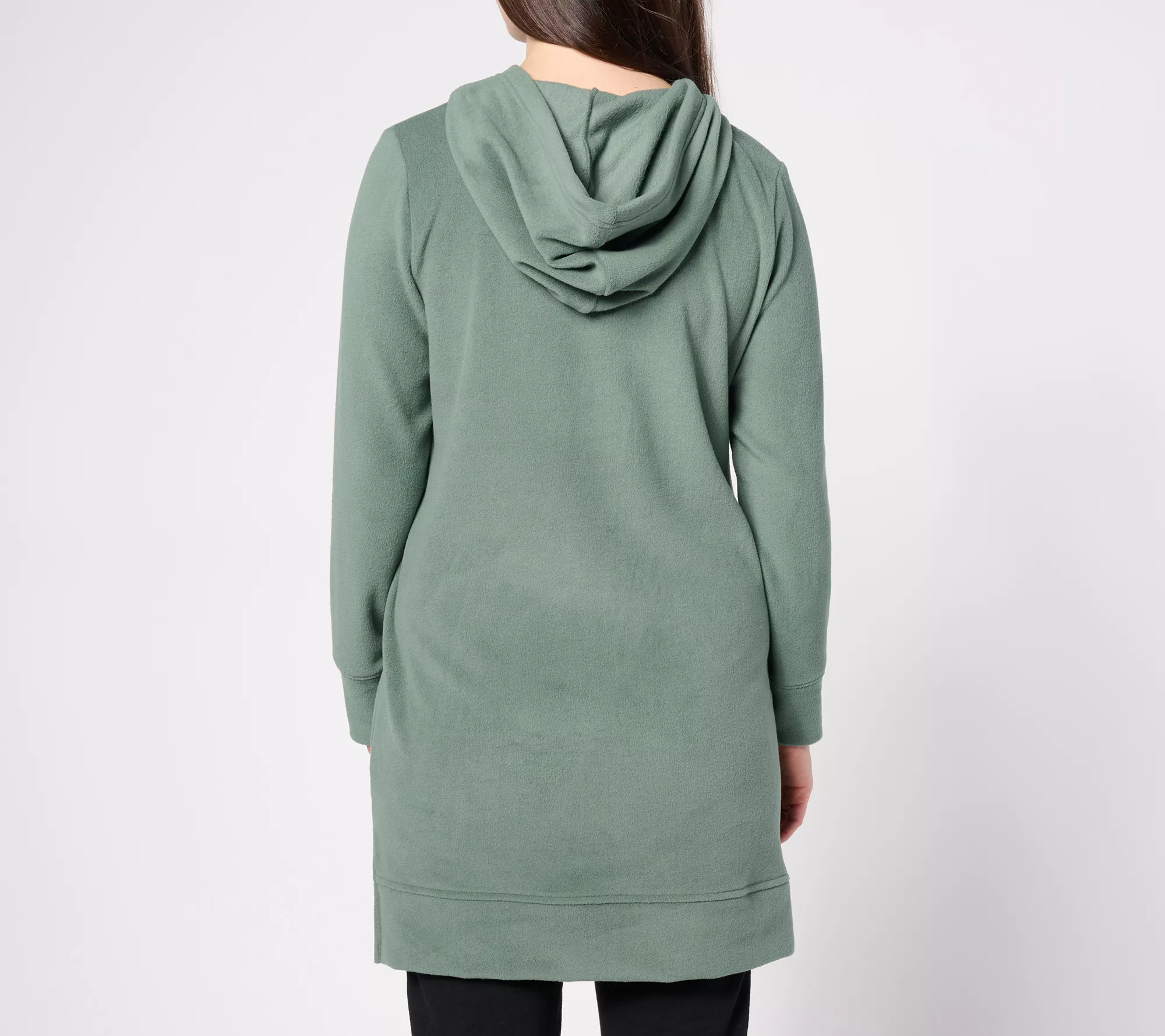 Denim & Co. Adaptive Dream Fleece Hooded Tunic Sweatshirt