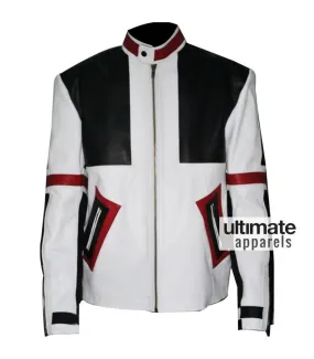 Designers Chaser Box White & Black Motorbike Leather Jacket