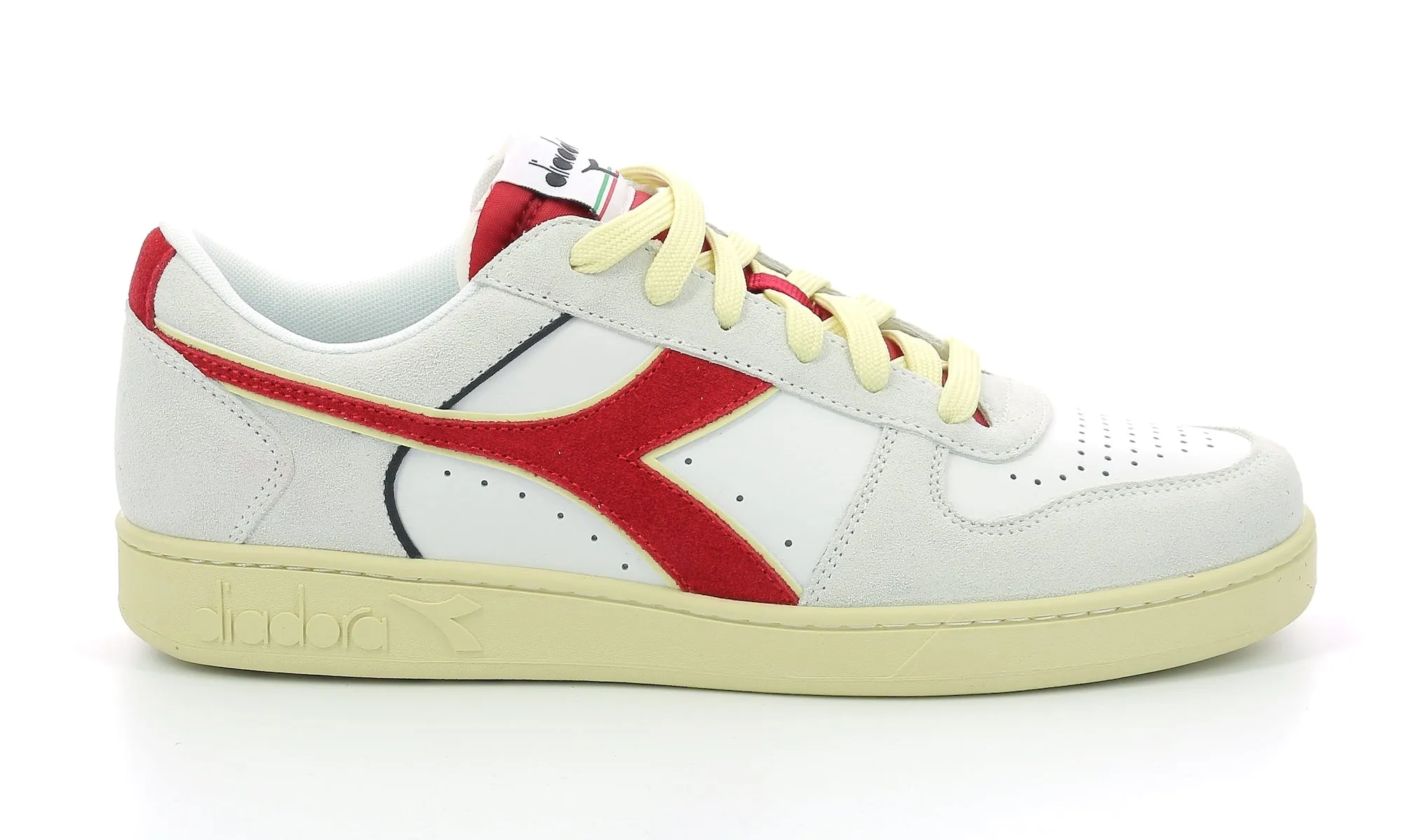 Diadora - Sneakers Basses Magic Bas Low S - White/Chili Peppers/White - Mixte