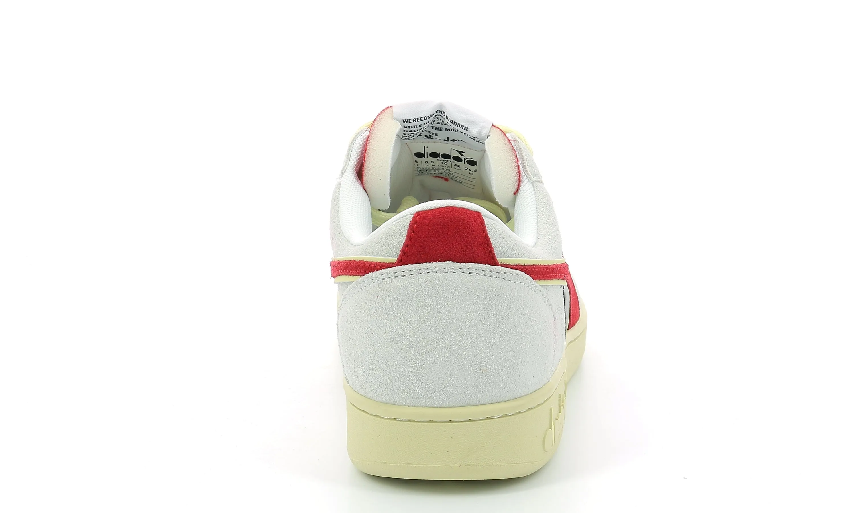 Diadora - Sneakers Basses Magic Bas Low S - White/Chili Peppers/White - Mixte