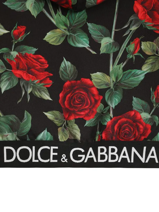 Dolce&Gabbana   Flower print cotton zip-up hoodie 