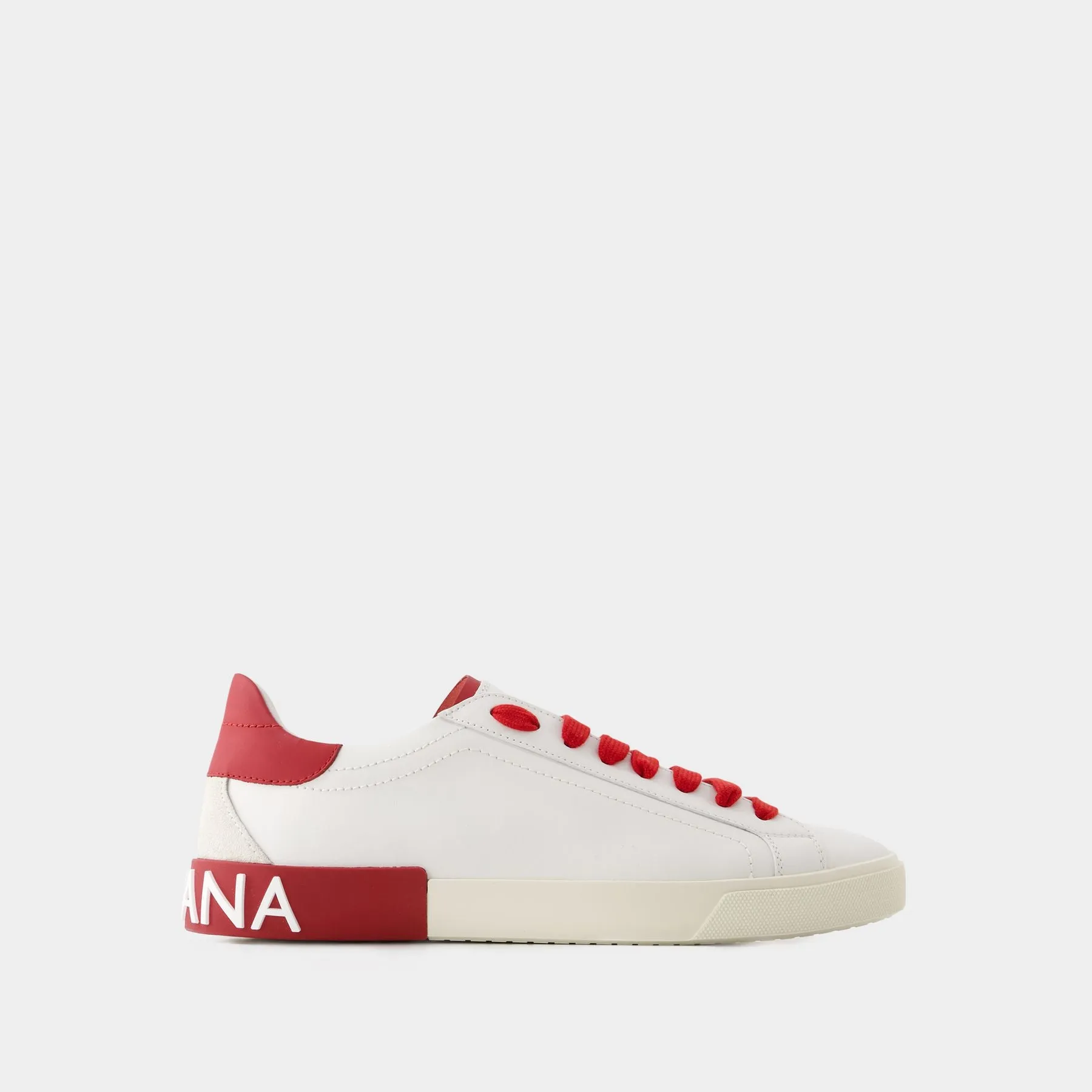 Dolce&Gabbana  Portofino Sneakers - Dolce&Gabbana - Leather - White/Red