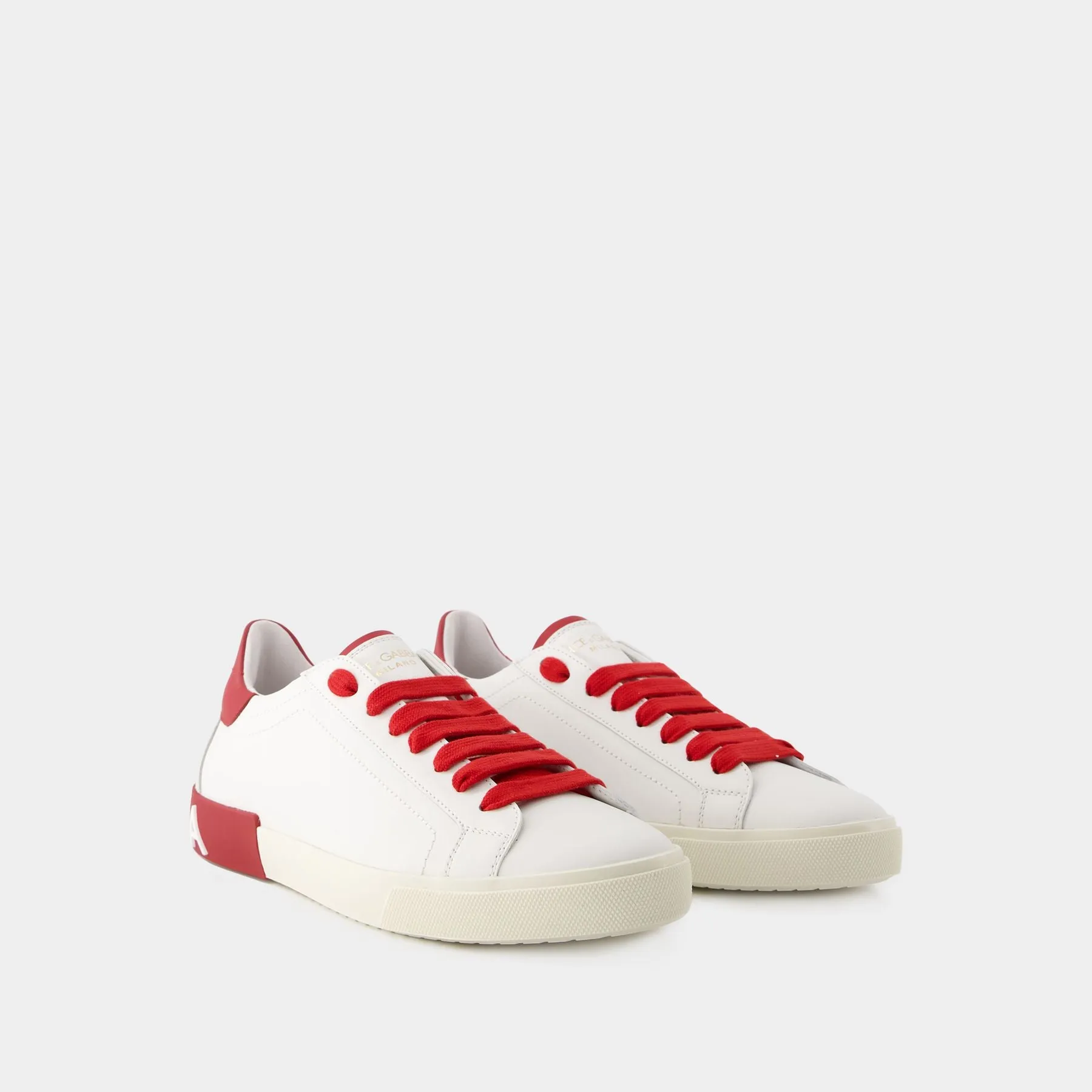 Dolce&Gabbana  Portofino Sneakers - Dolce&Gabbana - Leather - White/Red