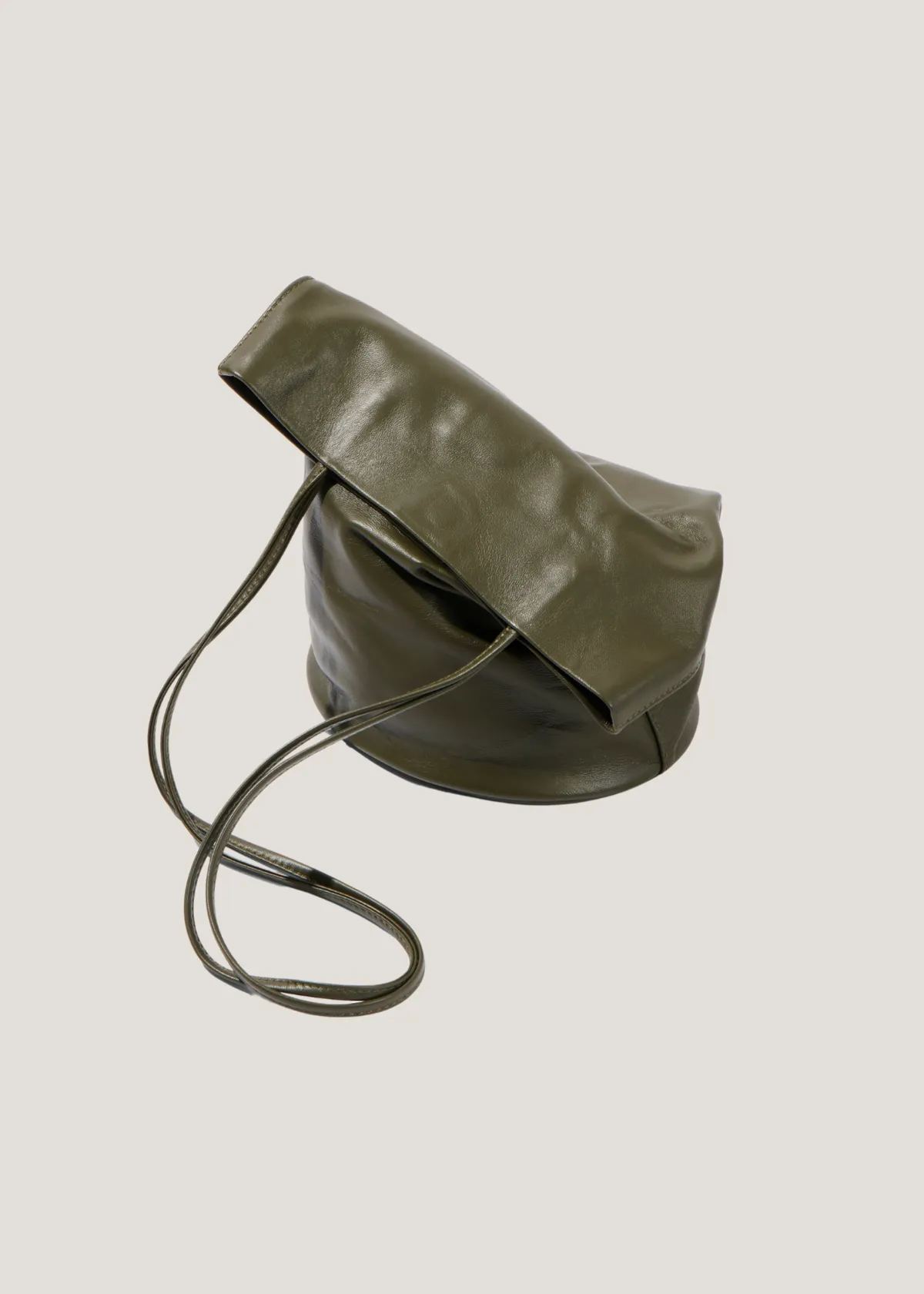 Drape Oval Bucket Bag - Army