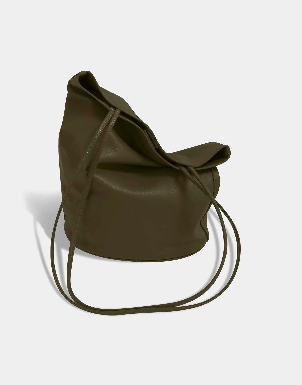 Drape Oval Bucket Bag - Army