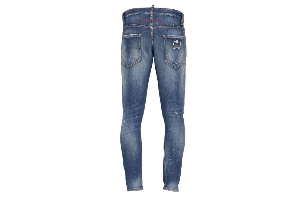 Dsquared2 16cm Sexy Twist Cotton Denim Jeans Blue