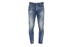 Dsquared2 16cm Sexy Twist Cotton Denim Jeans Blue