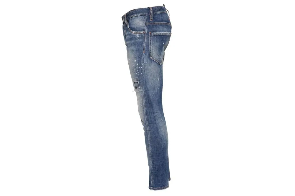 Dsquared2 16cm Sexy Twist Cotton Denim Jeans Blue