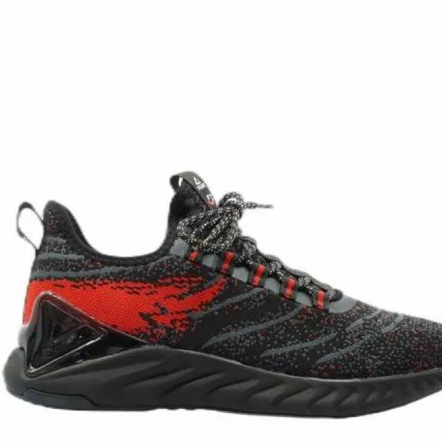 [e91617] mens peak taichi 1.0 black zebra melange red gym running sneakers