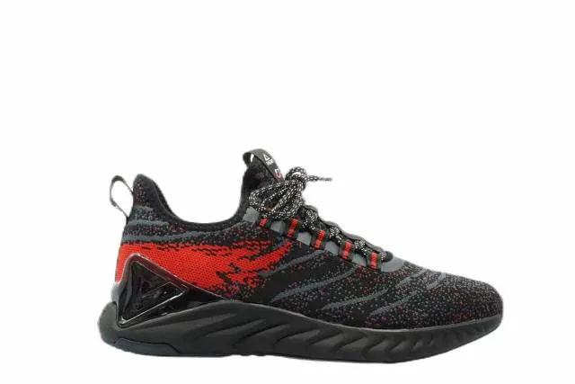 [e91617] mens peak taichi 1.0 black zebra melange red gym running sneakers