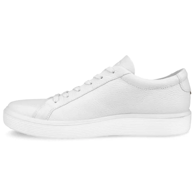 Ecco  Mens Soft 60 White Lace-Up Leather Trainers 582404-01007