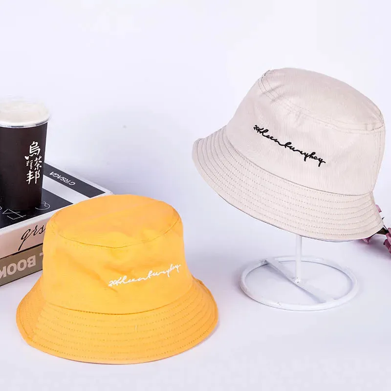 Embroidery Bucket Hat Hip-hop