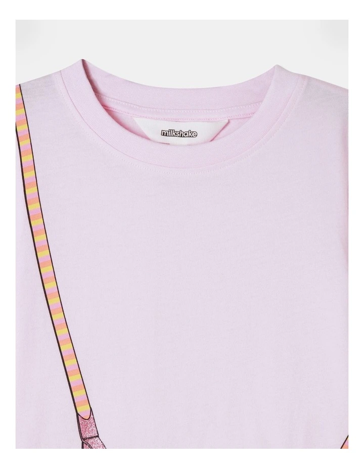 Essential Handbag Print Tee in Light Pink