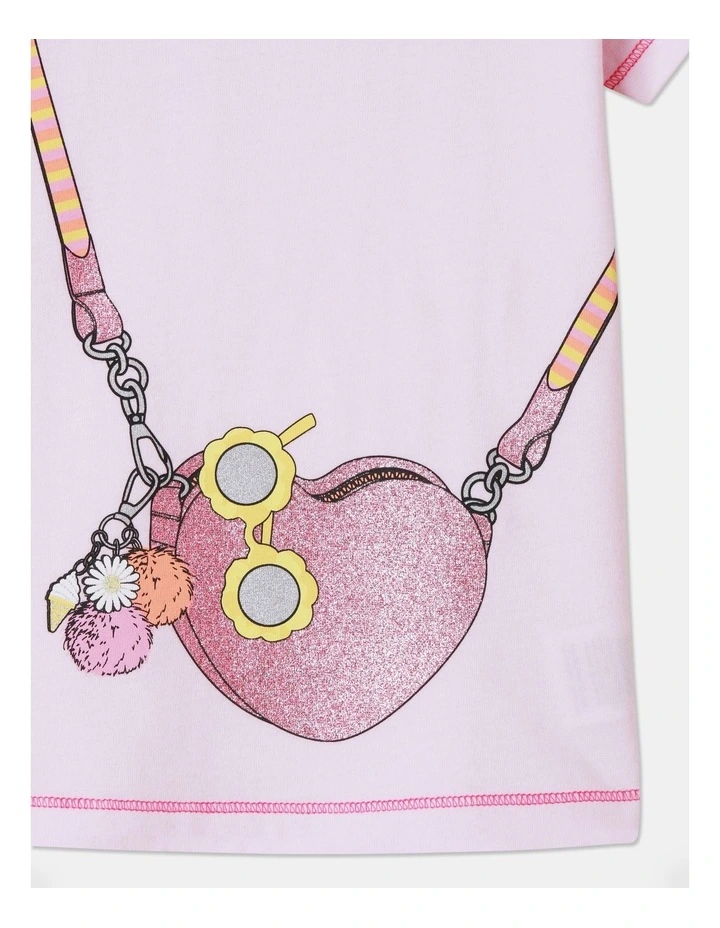 Essential Handbag Print Tee in Light Pink