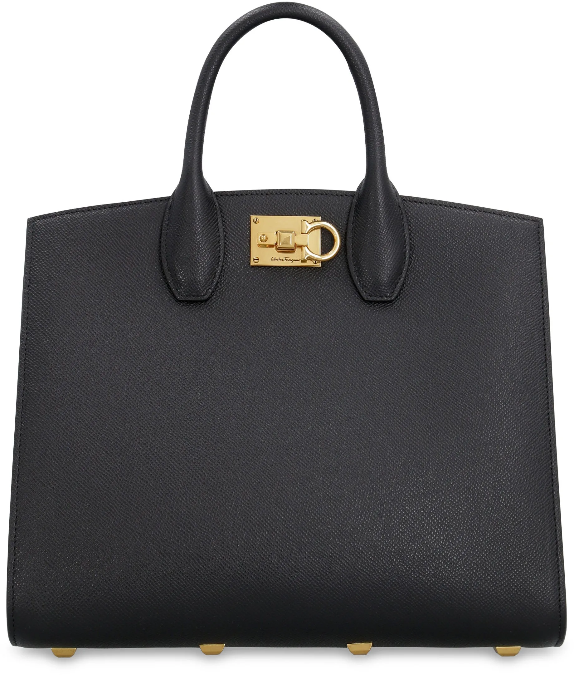 FERRAGAMO Luxury Black Leather Handbag for Women - High End Studio Style