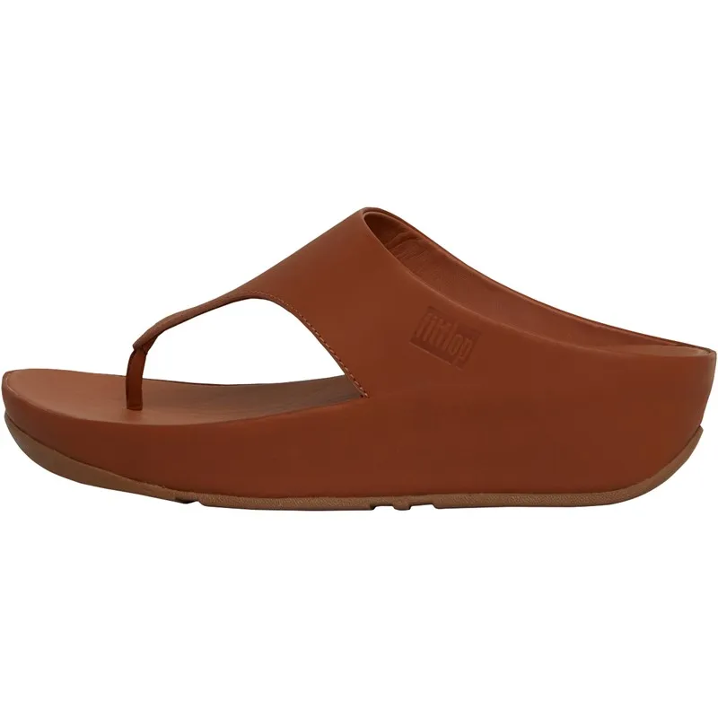 FitFlop Womens Shuv Leather Toe-Post Sandals Light Tan