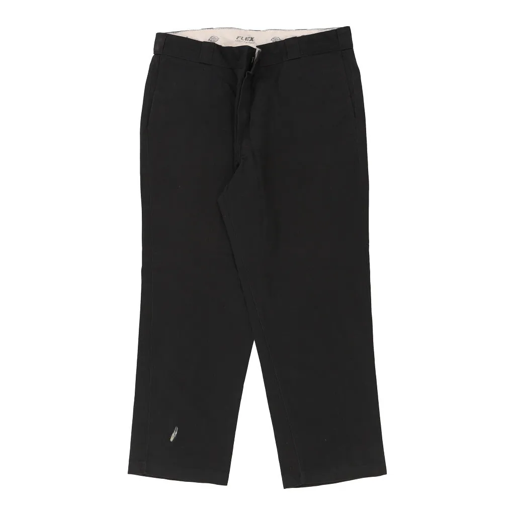 Flex Dickies Trousers - 36W 30L Black Cotton Blend