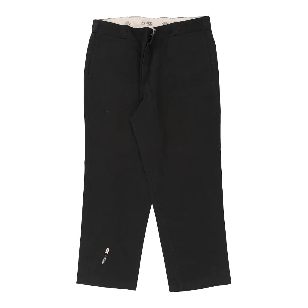 Flex Dickies Trousers - 36W 30L Black Cotton Blend