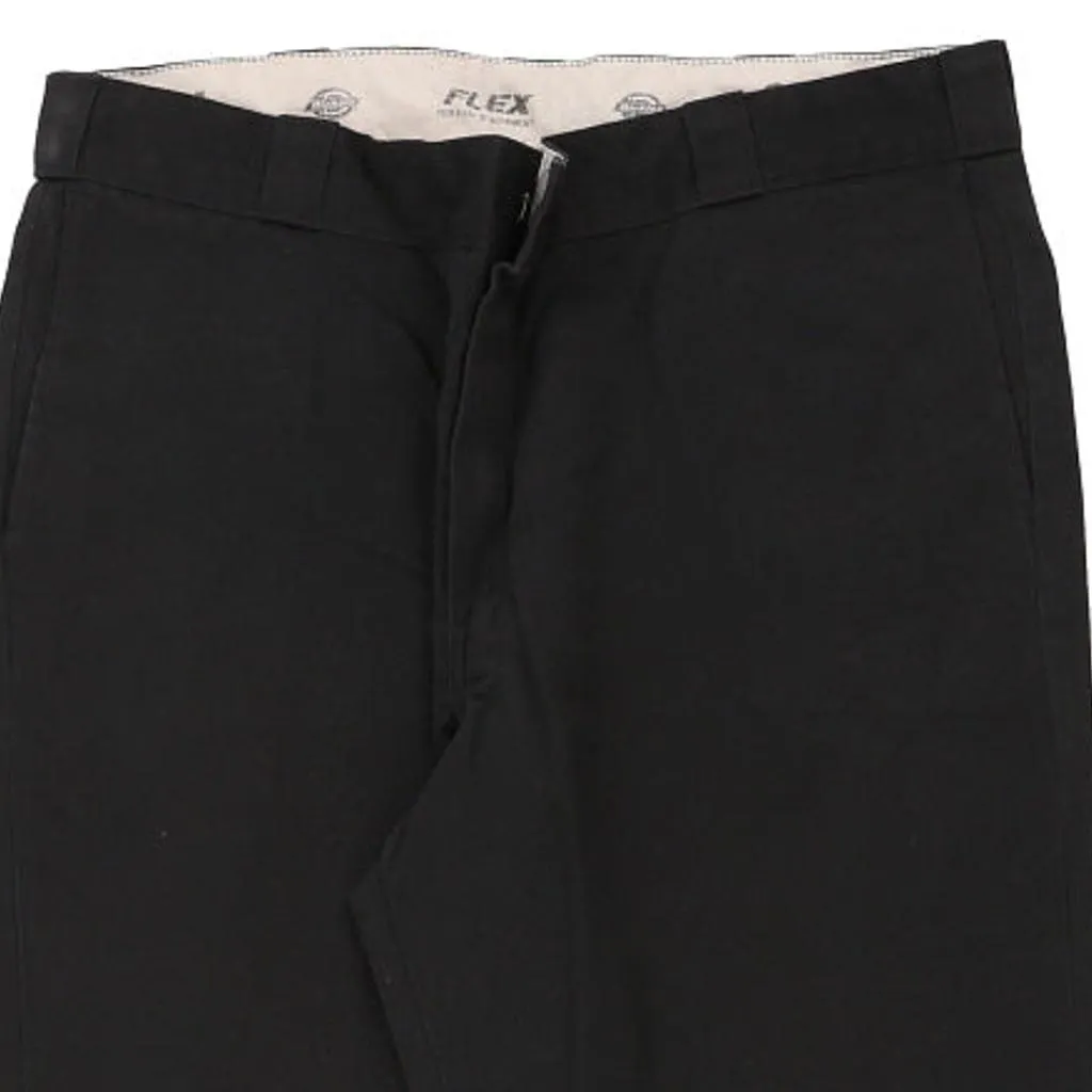 Flex Dickies Trousers - 36W 30L Black Cotton Blend