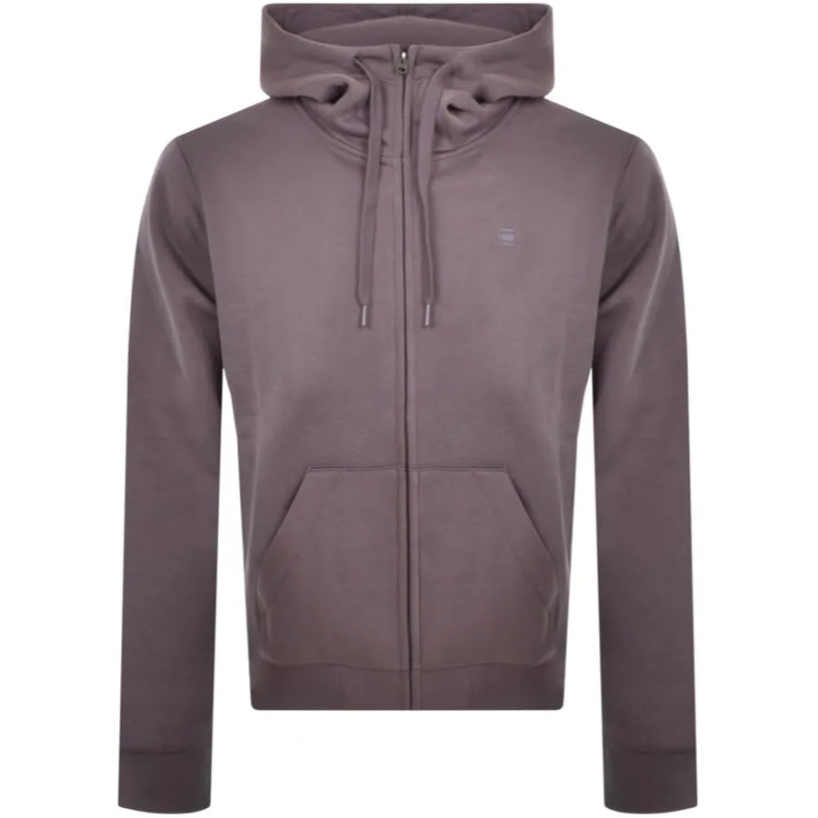 G Star Raw Premium Core Full Zip Hoodie Purple