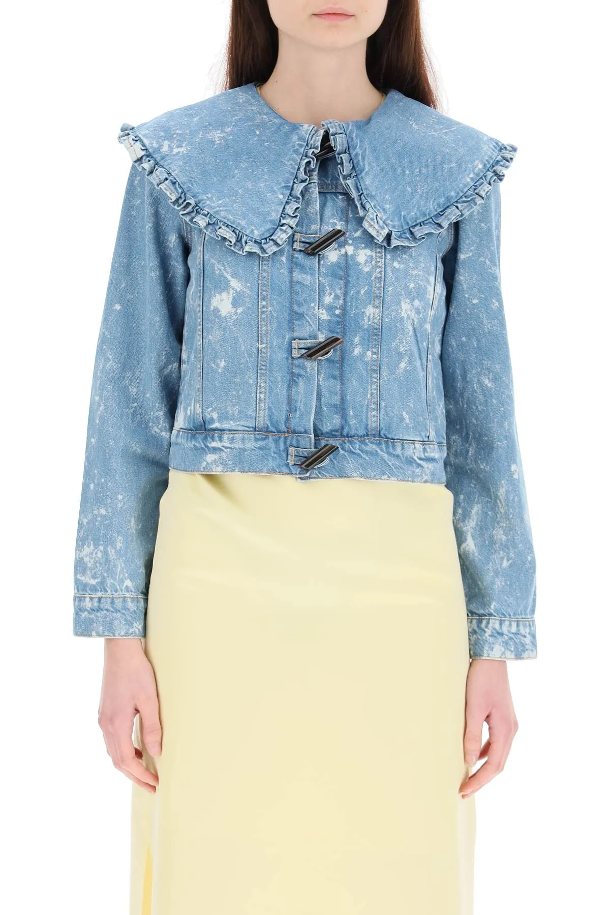 Ganni Peter Pan Collar Cropped Jacket