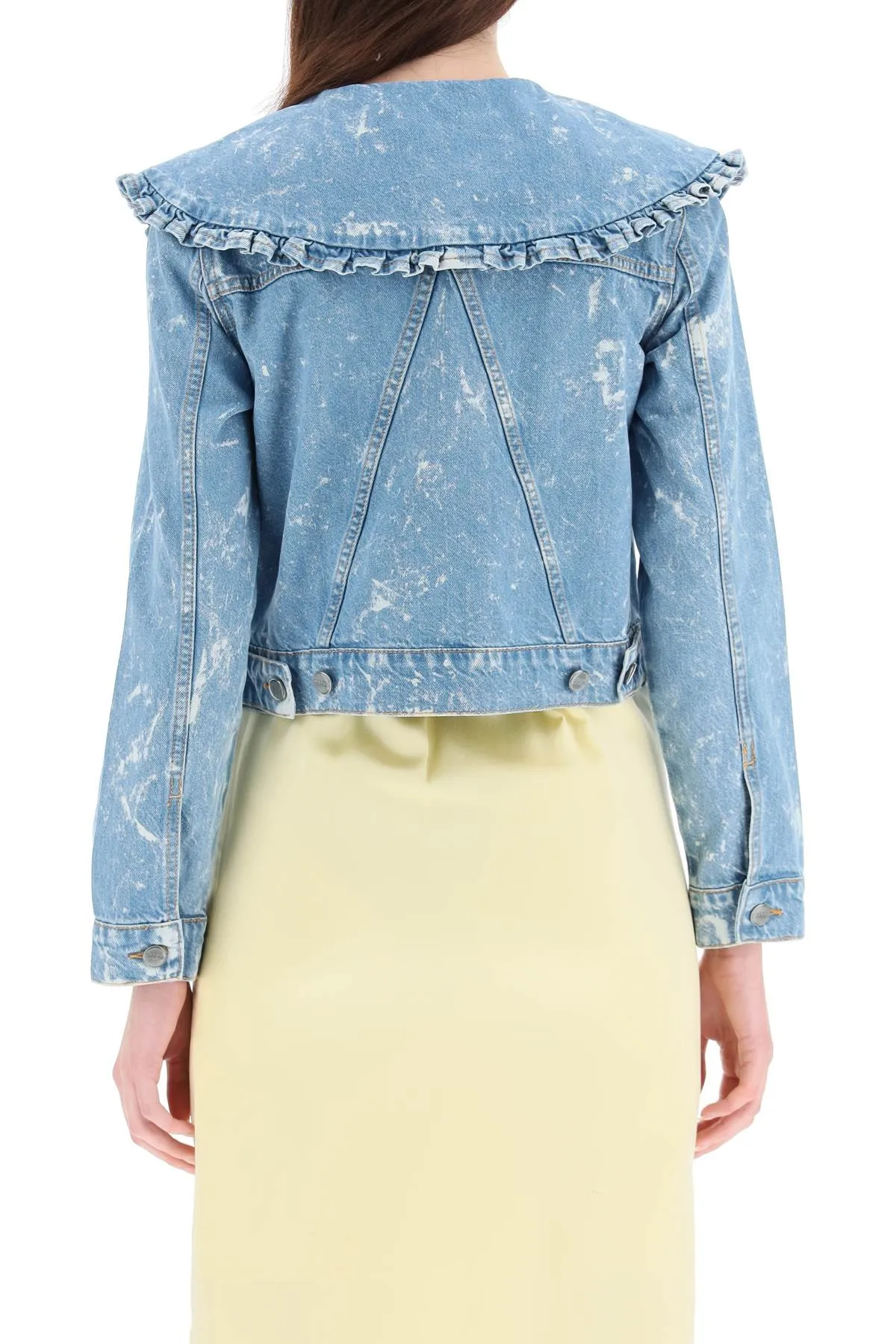 Ganni Peter Pan Collar Cropped Jacket