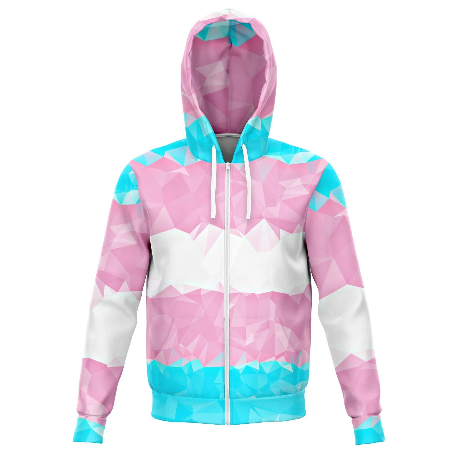 Geometric Trans Pride Zip-Up Hoodie