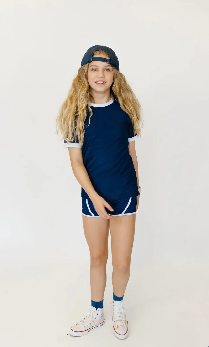 Girls Navy Super Short