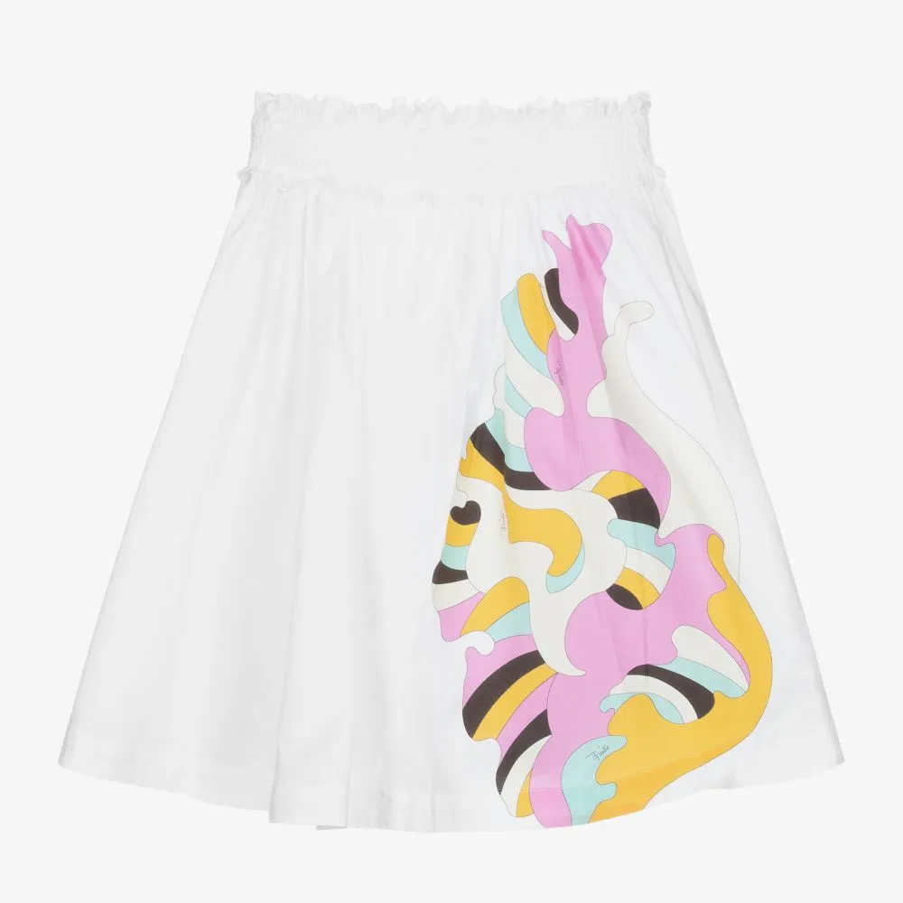 Girls White Ranuncoli Skirt