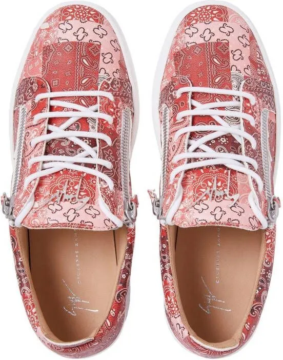 Giuseppe Zanotti bandana-print sneakers Red