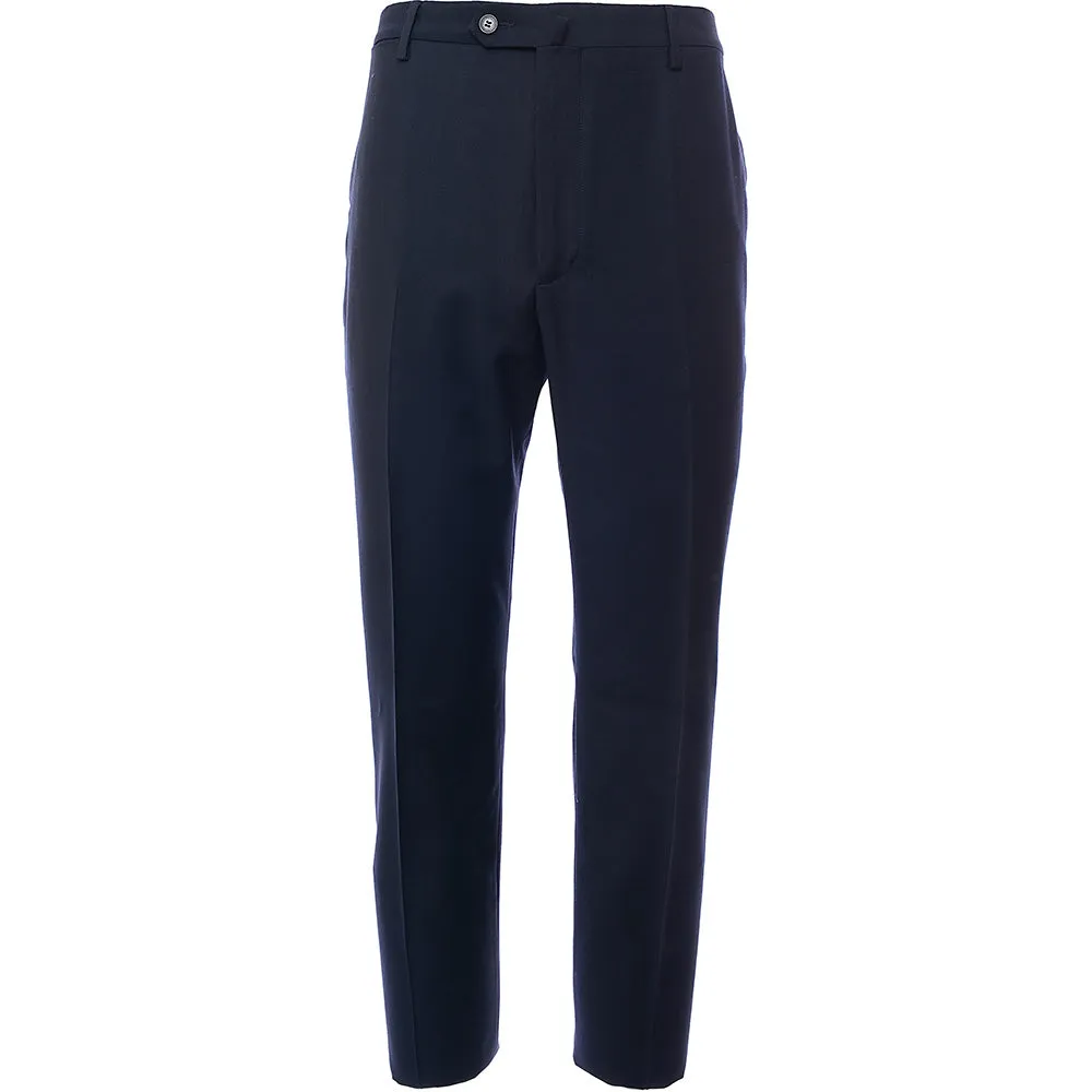 Hackett London Mens Plain Wool Trousers in Midnight Blue