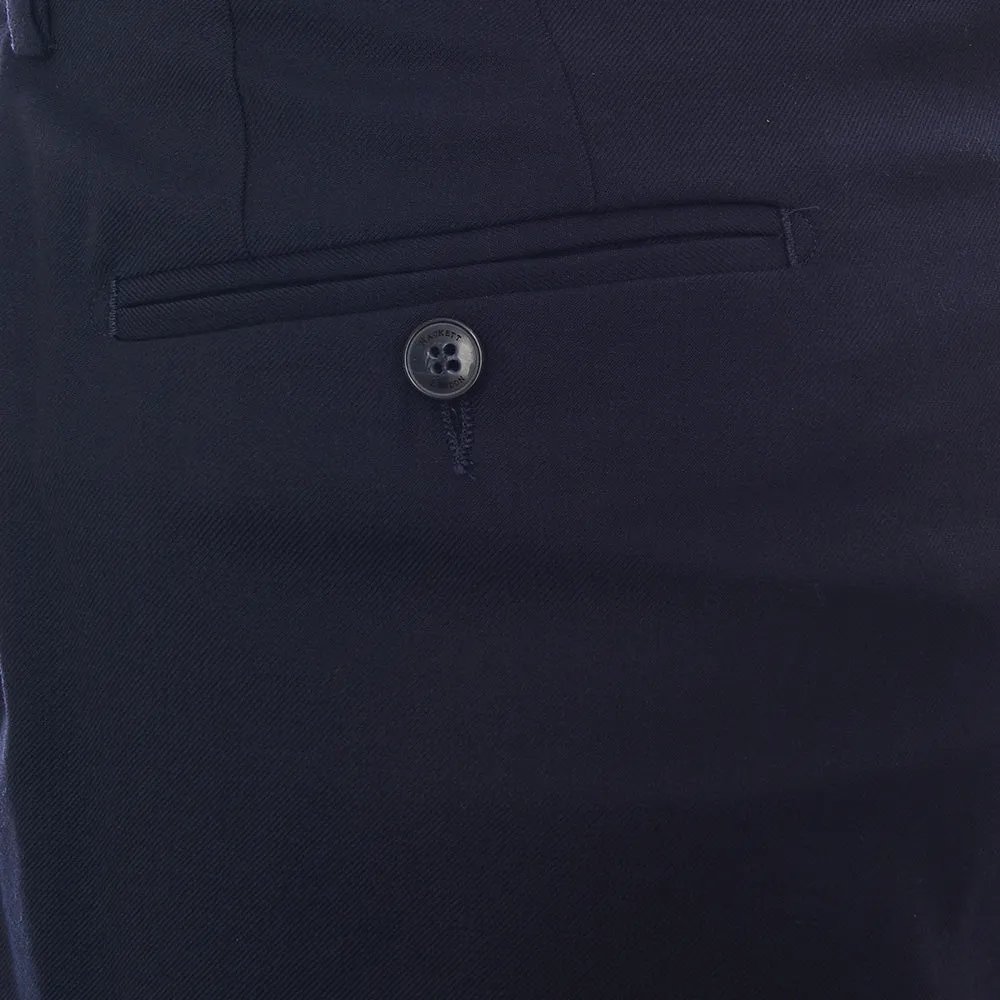 Hackett London Mens Plain Wool Trousers in Midnight Blue